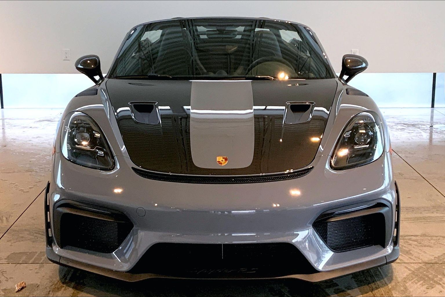 Gray (Arctic Grey/Soft Top in Black with Accents in Arct) 2025 Porsche 718 Boxster Convertible Rear-Wheel Drive Automatic