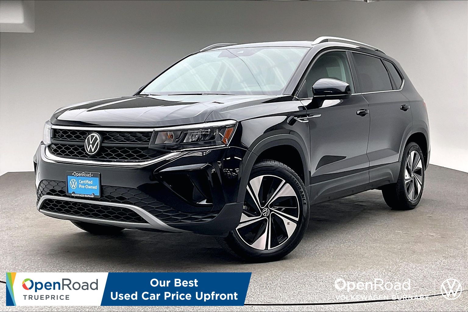 Deep Black Pearl 2023 Volkswagen Taos Comfortline 4Motion SUV / Crossover Automatic
